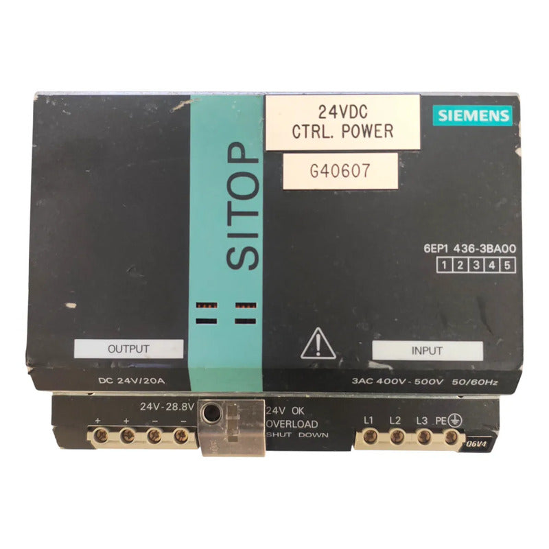 Fuente Siemens Sitop 6ep1436-3ba00 | Modular 24v 20a 480w