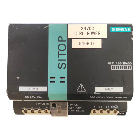 Fuente Siemens Sitop 6ep1436-3ba00 | Modular 24v 20a 480w