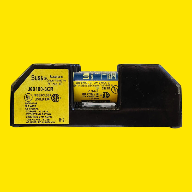 Base Bussmann J60100-3cor + 3 Fusibles Lpj-80sp 80a 600v