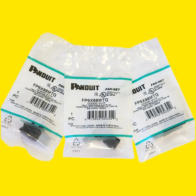 Panduit Fp6x88mtg Plug Rj45 Cat6a Tx6a Paq 3 Piezas