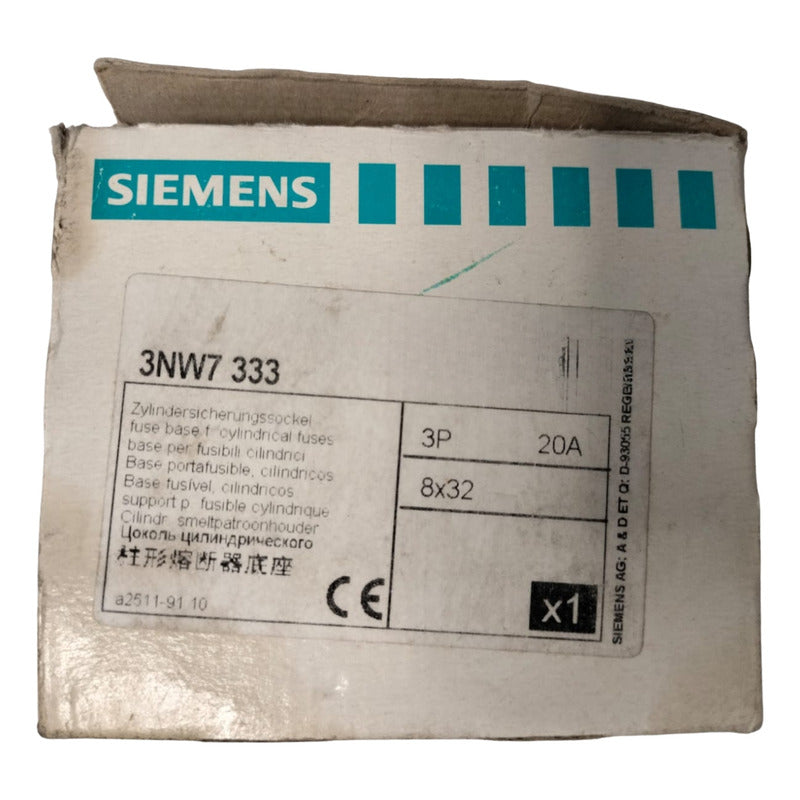 Siemens 3nw7 333 Base Porta Fusibles Cilíndricos