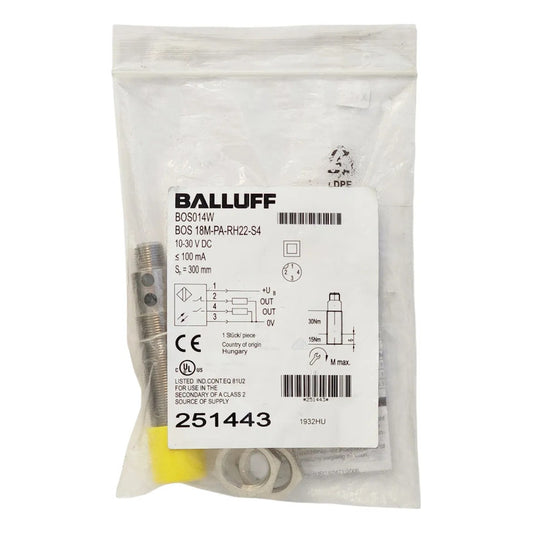 Balluff Bos014w Bos 18m-pa-ph22-s4 Sensor Fotoeléctrico