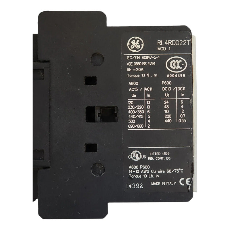 General Electric Rl4rd022t Contactor Trifásico Plc