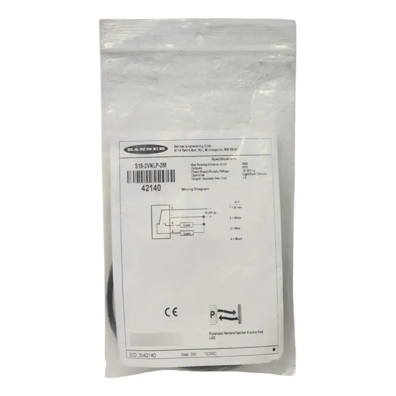 Banner S18-2vnlp-2m 42140 Sensor Fotoelectrico