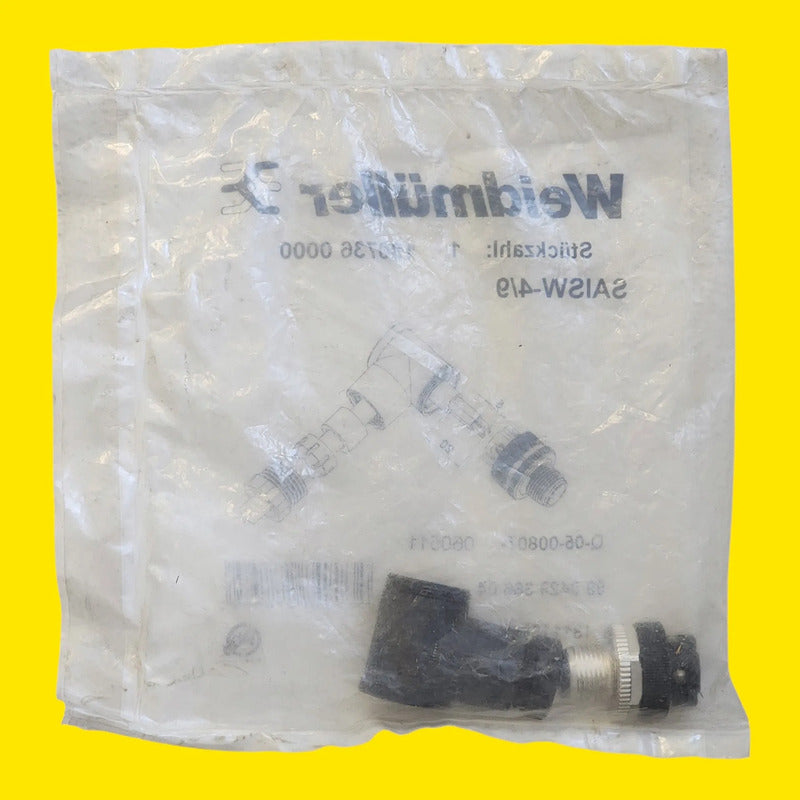 Weidmüller Saisw-4/9 1807360000 Conector M12 Macho 4 Pines Negro