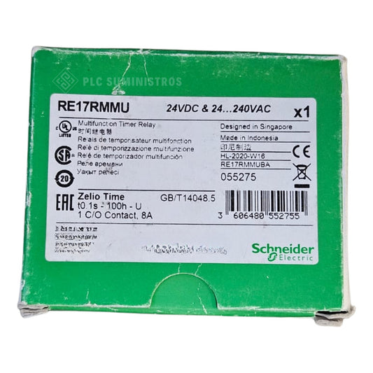 Temporizador Relé Re 17 Rmmu Schneider 24-240vac 24vdc
