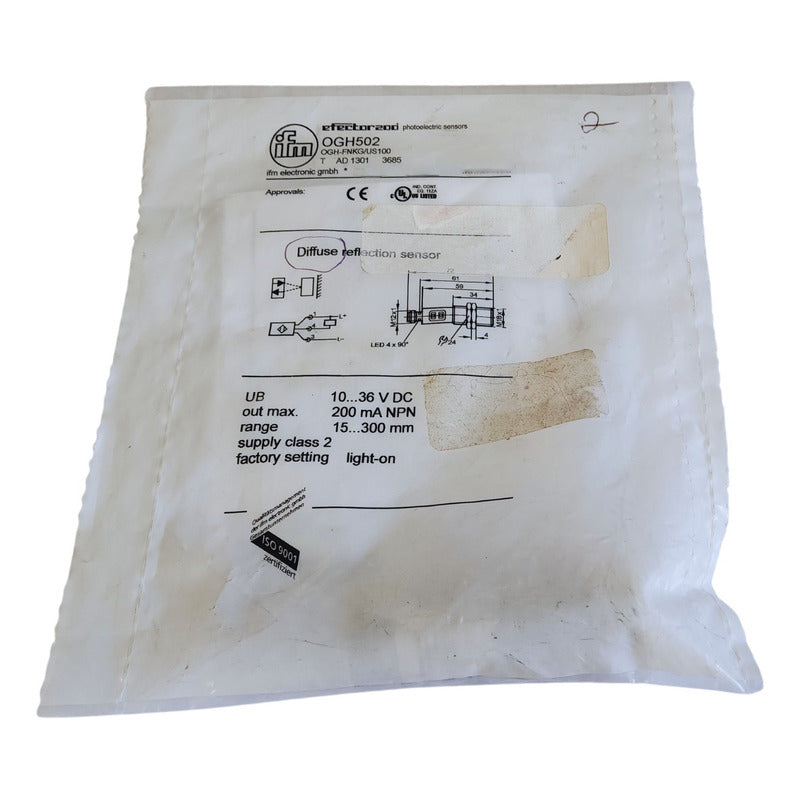Ifm Efector Ogh502 Sensor Fotoeléctrico.
