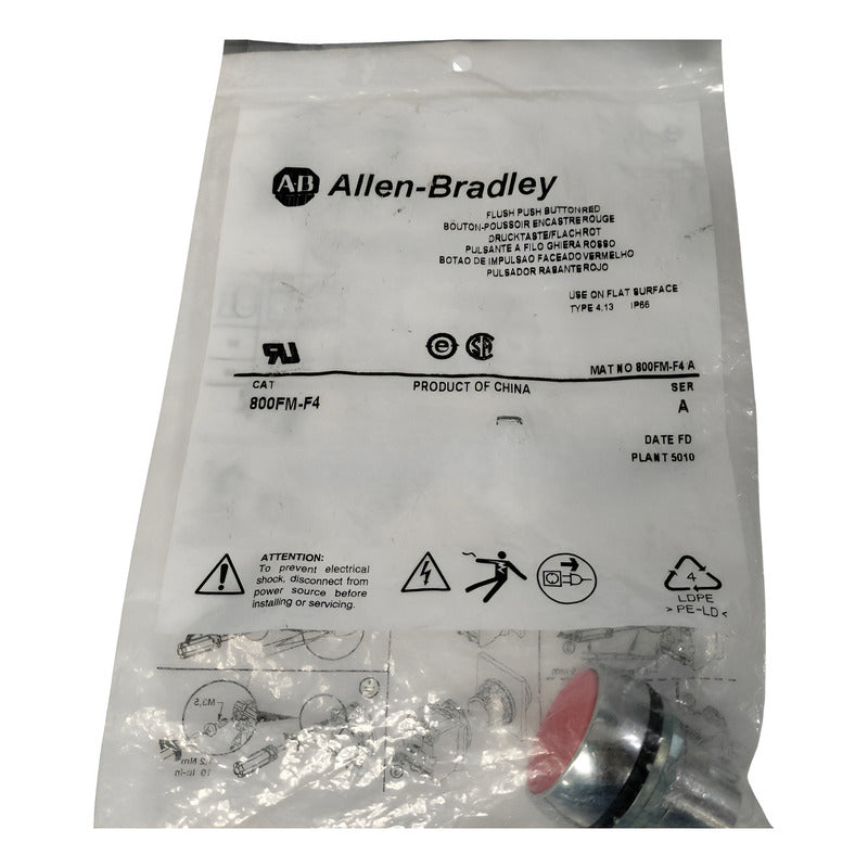 Allen-bradley 800fm-f4 Boton Pulsador De 22mm Blanco