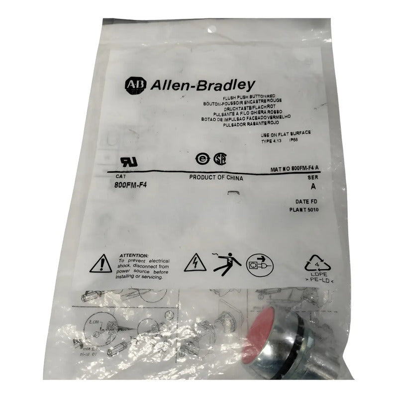 Allen-bradley 800fm-f4 Boton Pulsador De 22mm Blanco