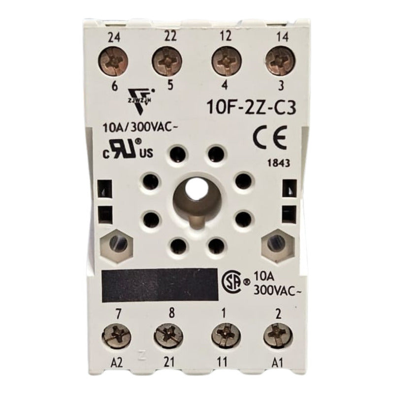 Zjwzjh 10f-2z-c3 10 A/300 Vac 8 Pines Base