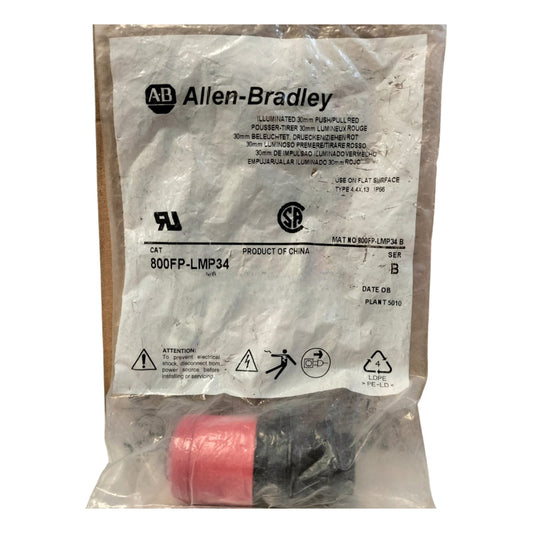 Allen-bradley 800fp-lmp34 Boton De Presion Y Tiron Rojo