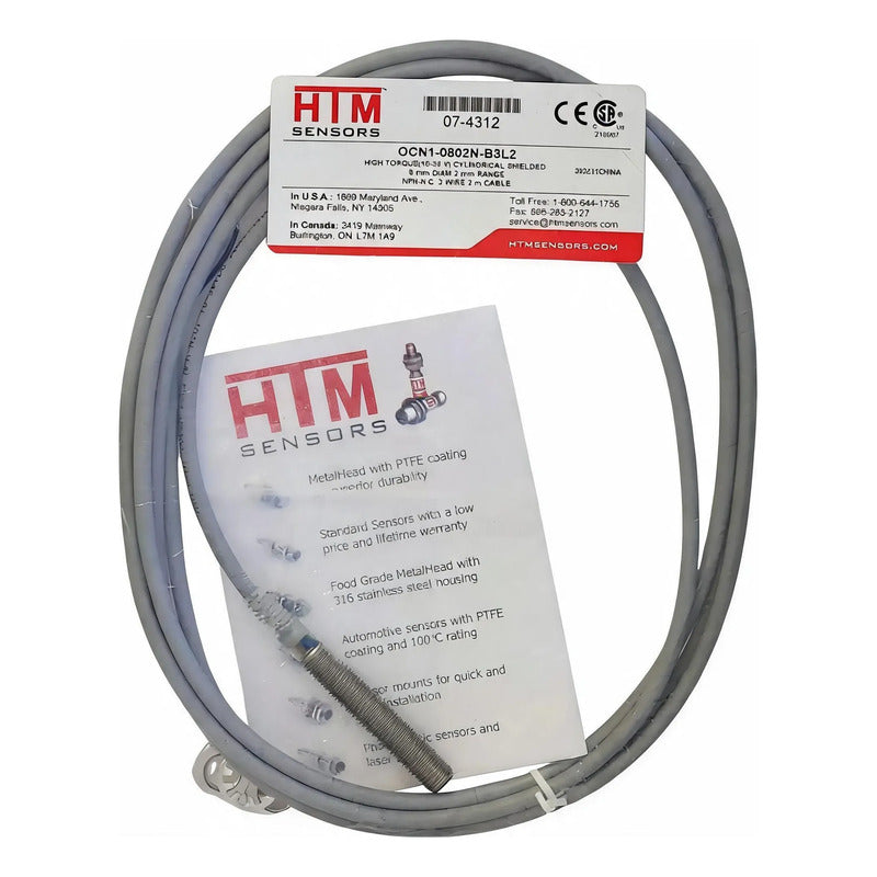 Htm Ocn1-0802n-b3l2 Sensor Inductivo M8 Npn Nc 2mm 10-30vdc