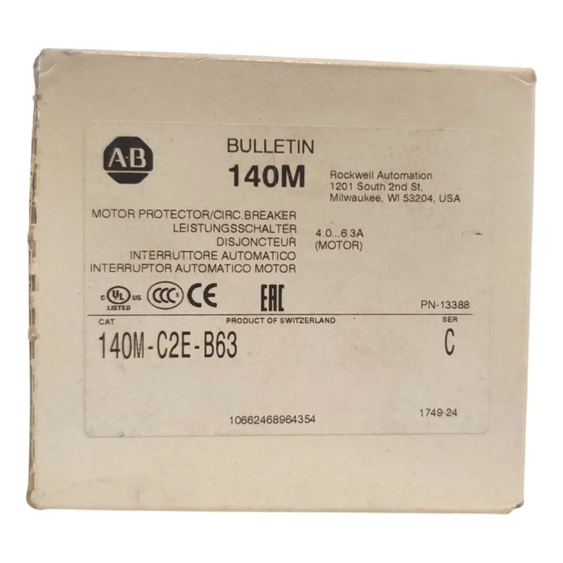 Allen-bradley 140m-c2e-b63 Guardamotor Termomagnético