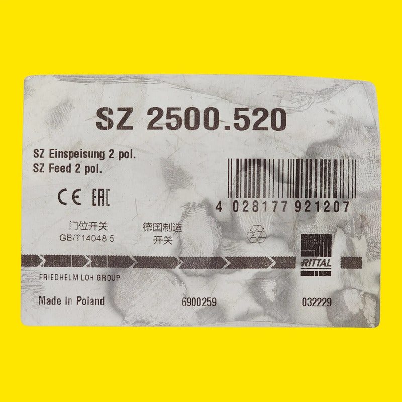 Rittal Sz 2500.520 Cable Alimentacion Luminaria Led 2pol 3m Naranja