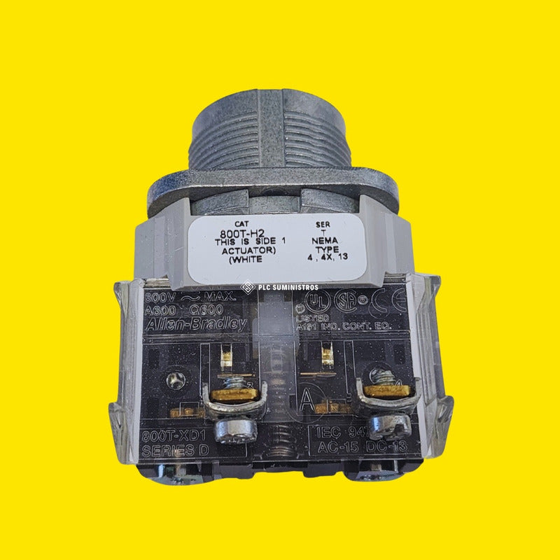 800t-h2d1 Allen-bradley Selector, 2-posición, Mantiene 30mm, Negro/blanco