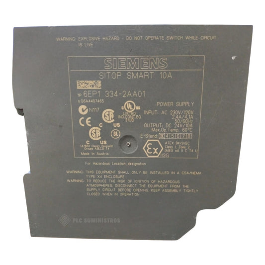 Siemens 6ep1 334-2aa01 Sitop Smart 10a