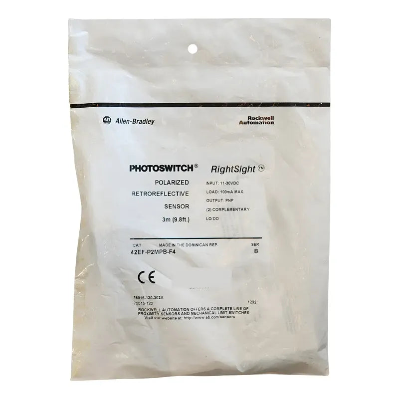 Allen-bradley 42ef-p2mpb-f4  Retroreflective Sensor Serie B