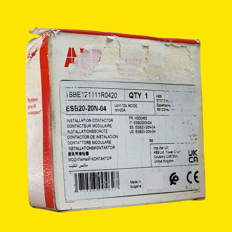 Abb Contactor Esb20-20n-04 20a 2 P 110v Uso Industrial