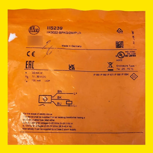 Ifm Iis239 Iik3022-bpkg/2m/pur Sensor