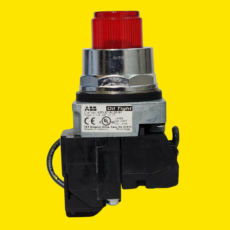 Botón Iluminado Abb A3ple1-6l2r-91 24v Rojo 2 Posiciones Rojo