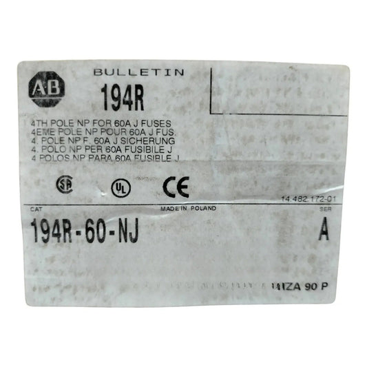 Allen-bradley 194r-60-nj Modulo De Cuarto Polo