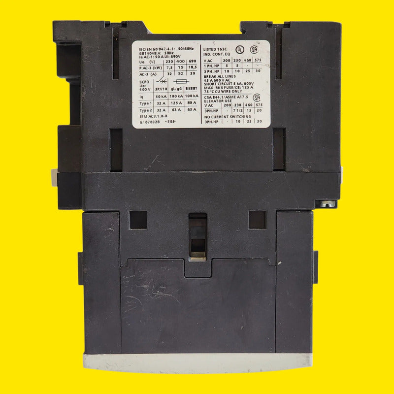 Siemens 3rt1034-1bb40 Contactor 32a 24vdc 3 Polos 15kw