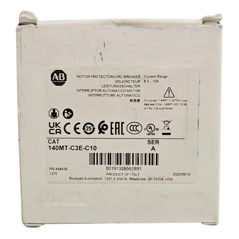 Allen-bradley 140mt-c3e-c10 Guardamotor 6.3-10a Serie 140mt