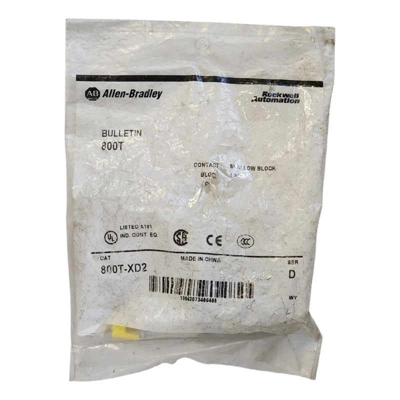 Allen-bradley 800t-xd2 Bloque De Contacto Nc 30mm Gris