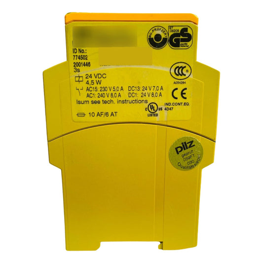 Pilz 774502 -time Relay Pnoz Xv2 3/24vdc 2n/o 2n/o T