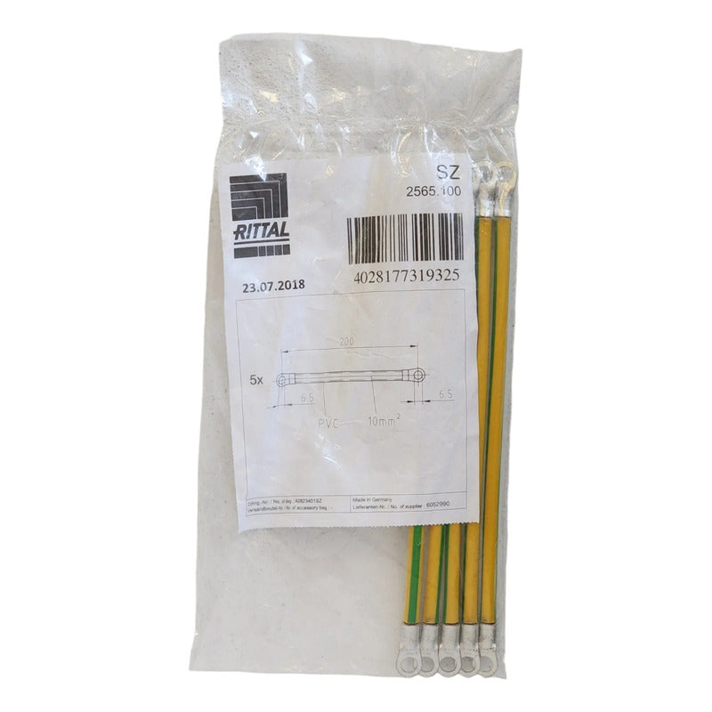 Rittal Sz 2565.100 Cable Tierra M6 10mm2 200mm Amarillo