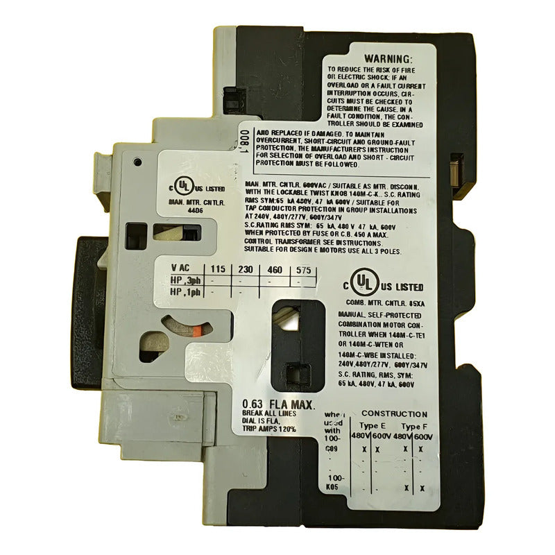 Allen-bradley 140m-c2e-a63 Guardamotor 50hz-60hz