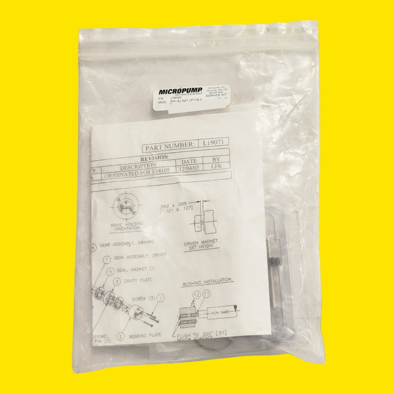 Micropump Gj-n21 Jf11s Service Kit Bombas Serie Gj