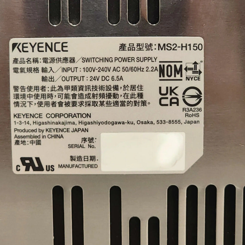 Keyence Ms2-h150 Fuente De Alimentación 24 Vcc 150 W