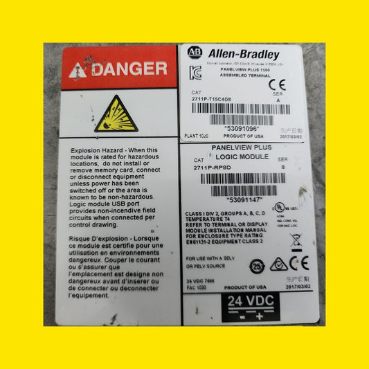 Allen Bradley 2711p-rp8d Módulo Lógico Panelview Plus. Usado