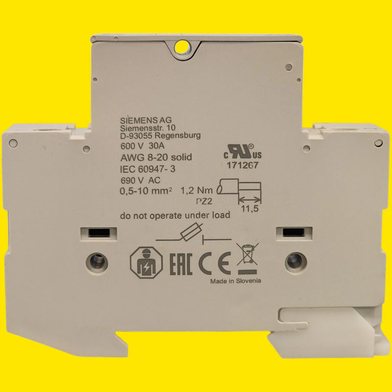 Siemens 3nw7013 Portafusible Cilíndrico 32a 1 Polo