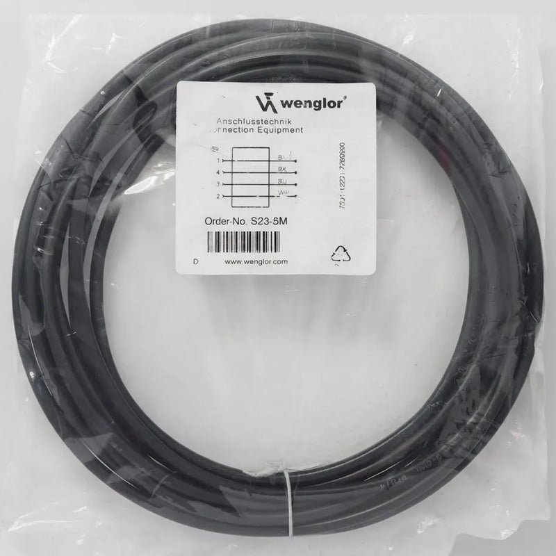 Wenglor S23-5m Cable Conector M12 Hembra 4 Pines