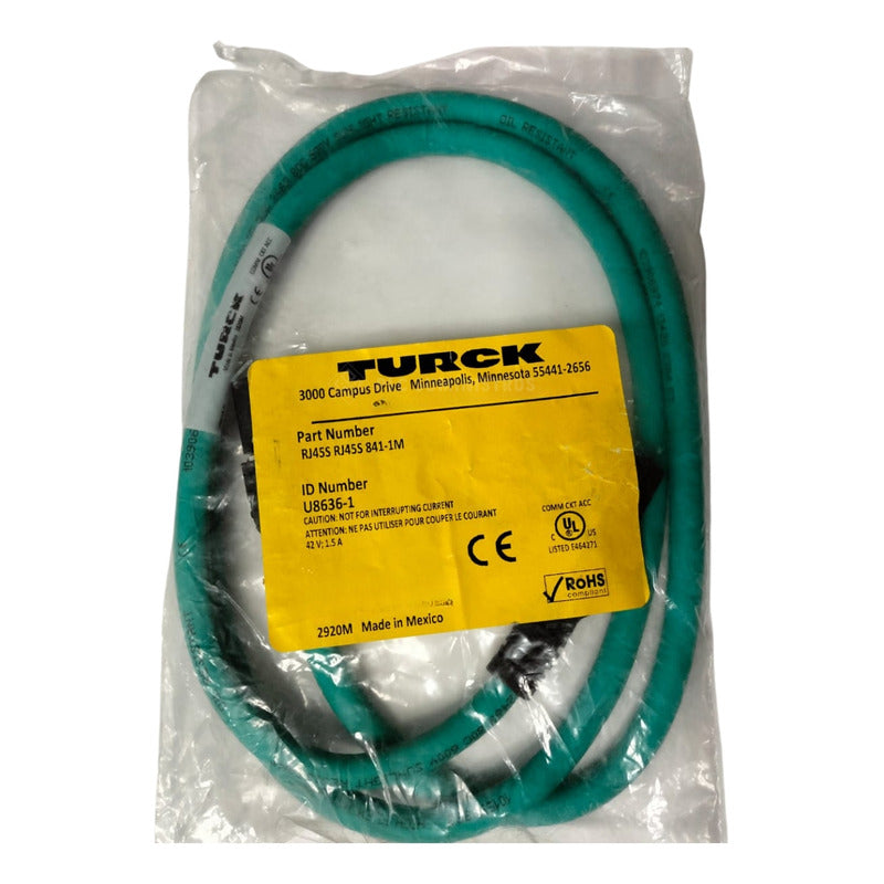 Turck Rj45s Rj45s 841-1m Cable Ethernet Dual..