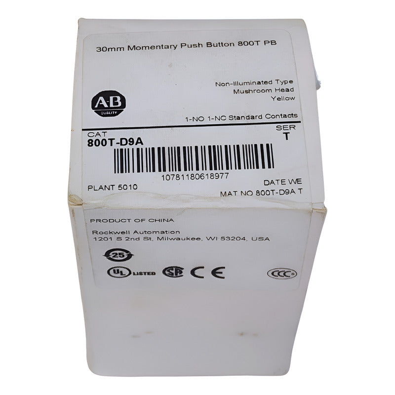 Allen-bradley 800t-d9a Pulsador Momentario 30mm 800t Pb Blanco