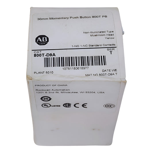 Allen-bradley 800t-d9a Pulsador Momentario 30mm 800t Pb Blanco
