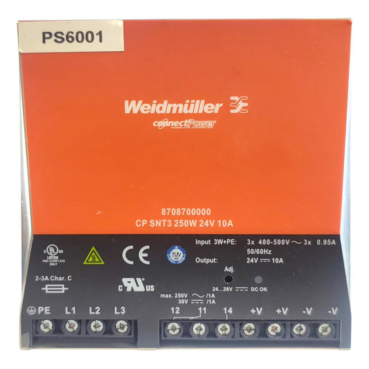 Fuente Weidmüller Cp Snt3 250w 24v 10a | Trifásica Din