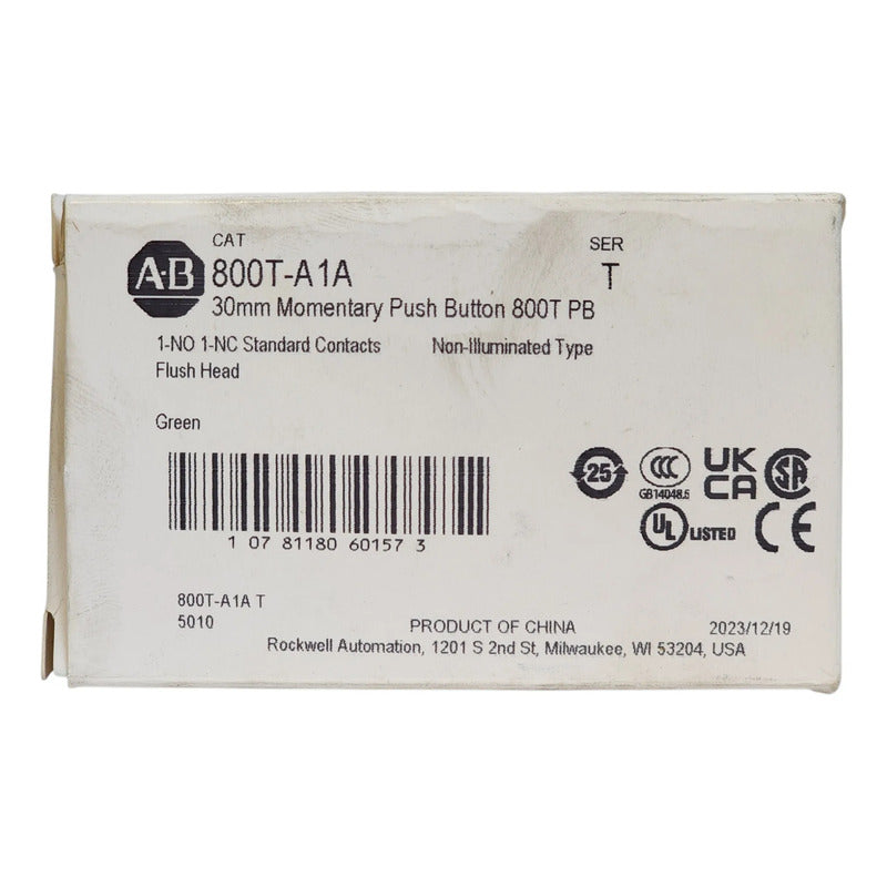 Allen-bradley 800t-a1a Bloque De Contactos Auxiliar Verde