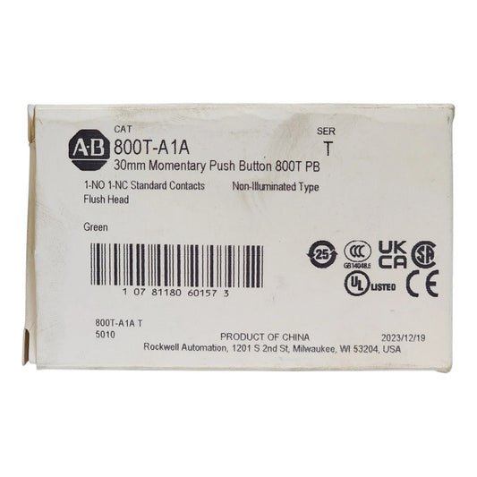 Allen-bradley 800t-a1a Bloque De Contactos Auxiliar Verde