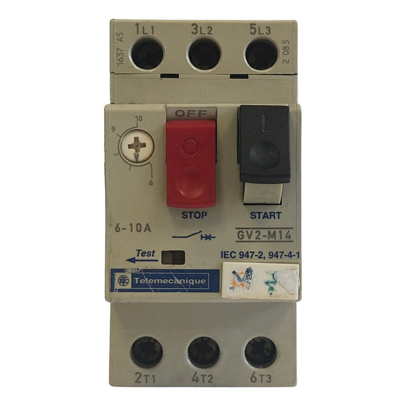 Guardamotor Telemecanique Gv2-m14 6-10a 3p 690v Ac 50 / 60 Hz