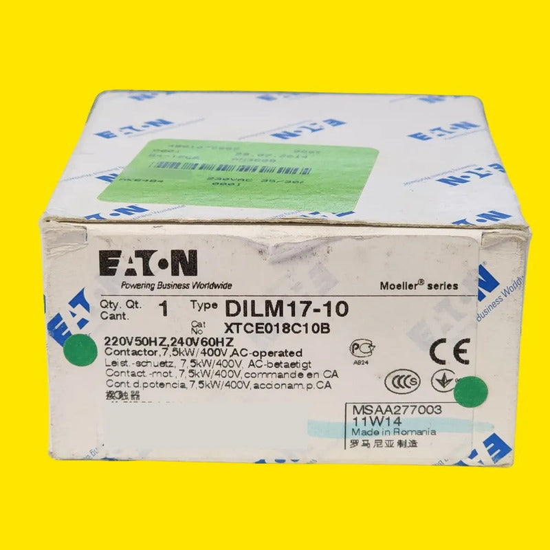 Contactor Eaton Dilm1710 17a 3p Motor 220v Ac