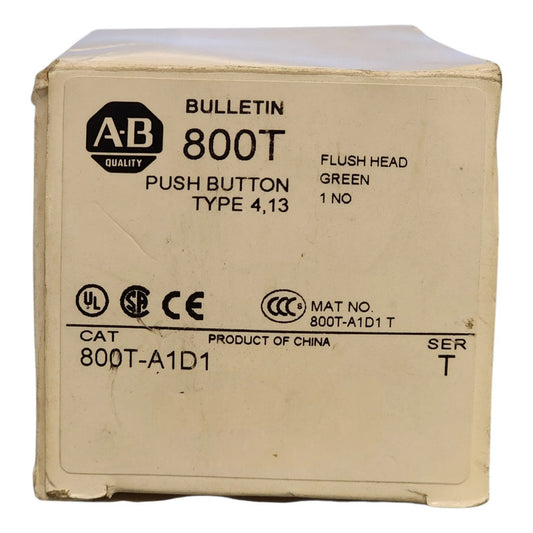 Allen-bradley 800t-a1d1 Botón De Mando Verde 30 Mm Verde