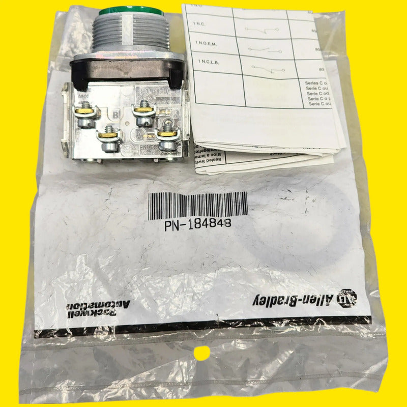 Allen-bradley 800t-a1d1 Botón De Mando Verde 30 Mm Verde