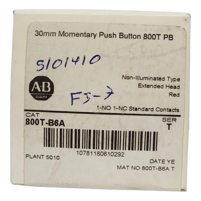 Boton Tipo Hongo Allen Bradley 800t-b6a Rojo