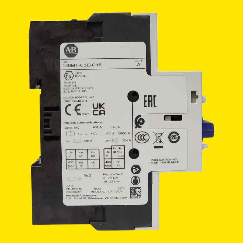 Allen-bradley 140mt-c3e-c16 Guardamotor 16a 3 Polos 50/60 Hz