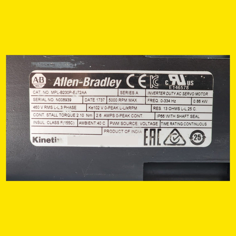 Allen-bradley Mpl-b230p-ej72aa Servo Motor Industrial