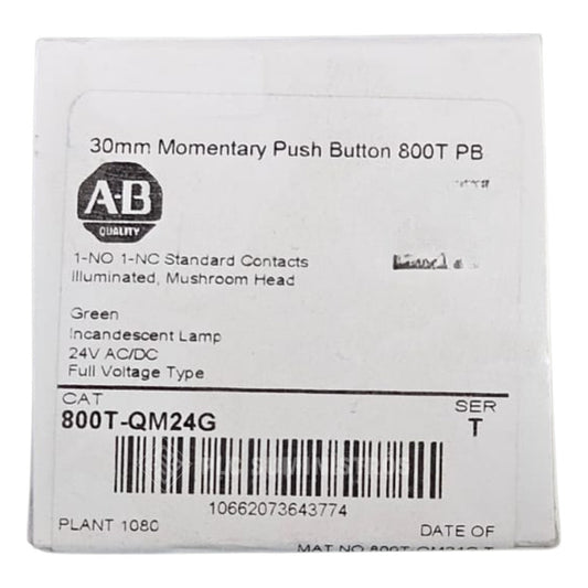 Pulsador Luminoso Verde 24v Allen-bradley 800t-qm24g Ser T